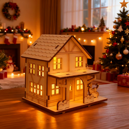 🔥LAST DAY 50% OFF- 🎄Light-Up Handmade Wooden Christmas Village Houses for Crafts