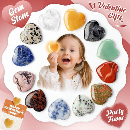 💘Valentine's Day Gem Gifts for Kids & Adults🎁 Prefilled Cards with Heart-Shaped Gemstones