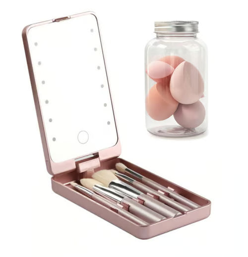 💖💖Travel Makeup Brush Set with LED light