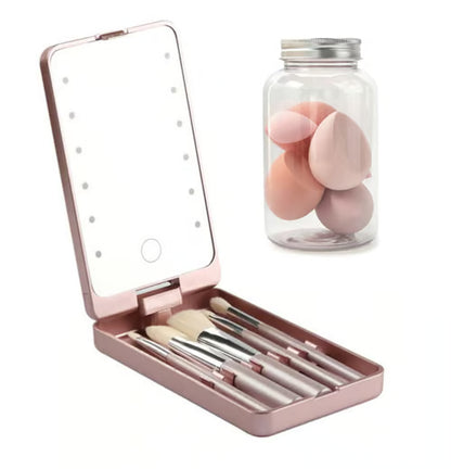 💖💖Travel Makeup Brush Set with LED light