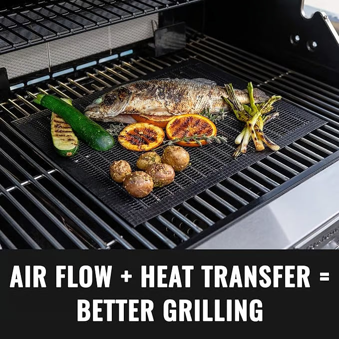 🔥【Last Day Promotion 52%OFF】🥩Non-Stick Mesh Grill Mat - Stop Losing Food to the Flames!