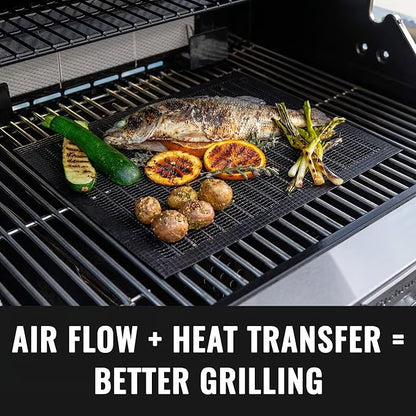 🔥【Last Day Promotion 52%OFF】🥩Non-Stick Mesh Grill Mat - Stop Losing Food to the Flames!