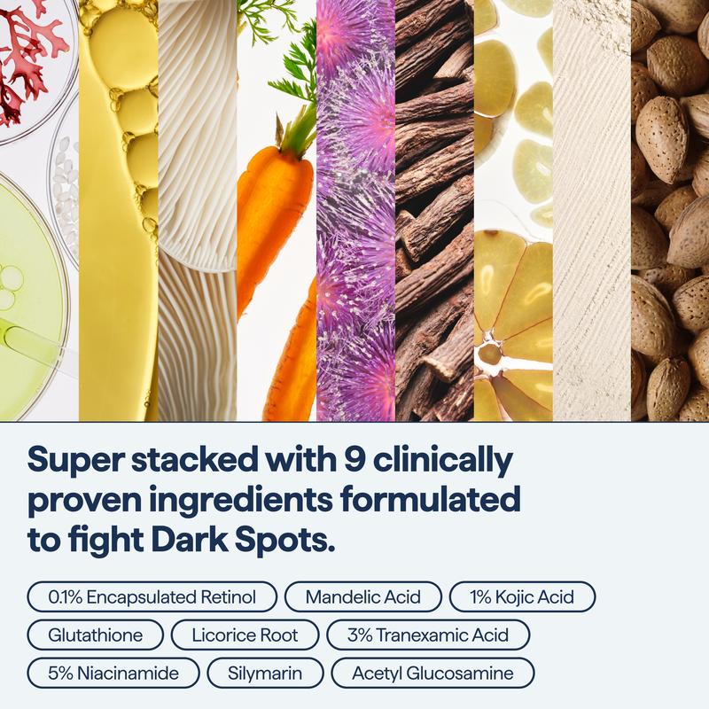 NEGUSY for Dark Spots - All-in-One Nightly Serum for Fading Dark Spots & Evening Skin Tone with Retinol, Kojic Acid & Tranexamic Acid