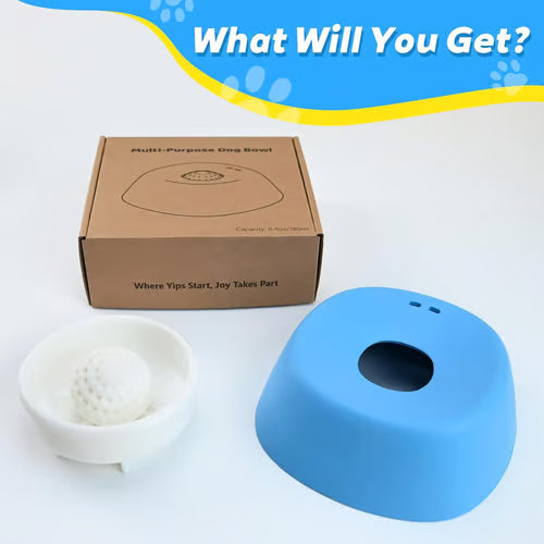 🔥Slow Feeder Dog Bowls for Liquid Treat, Anti-Slip【Entertained Ball-in】 Bone Broth Dog Lick Bowl