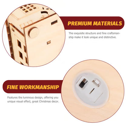 🔥LAST DAY 50% OFF- 🎄Light-Up Handmade Wooden Christmas Village Houses for Crafts