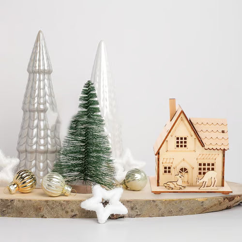 🔥LAST DAY 50% OFF- 🎄Light-Up Handmade Wooden Christmas Village Houses for Crafts