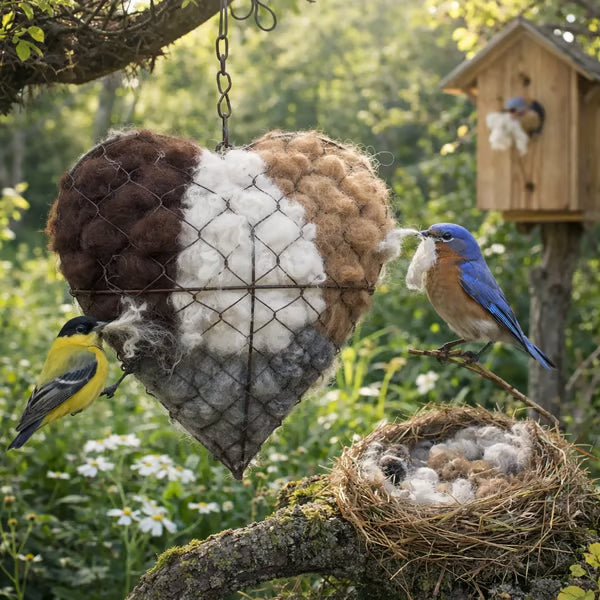 🏆Flash Sale⚡ 50K+ SOLD! Almost Gone-Handmade Alpaca Fiber Bird Nesting Heart-🕊️