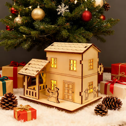 🔥LAST DAY 50% OFF- 🎄Light-Up Handmade Wooden Christmas Village Houses for Crafts