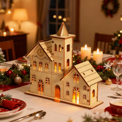 🔥LAST DAY 50% OFF- 🎄Light-Up Handmade Wooden Christmas Village Houses for Crafts