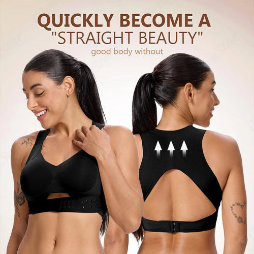 [Postural correction] Women's Beige Wireless Bra, Soft Breathable Non-removable Moulded  Cups