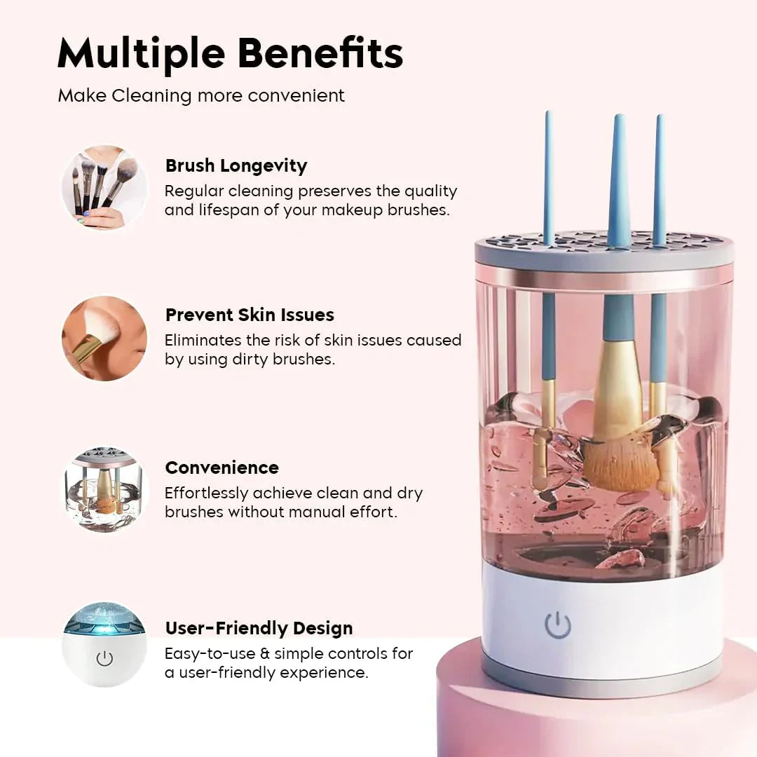 💧30-second Automatic Makeup Brush Cleaner for Ageless Skin & Pristine Makeup