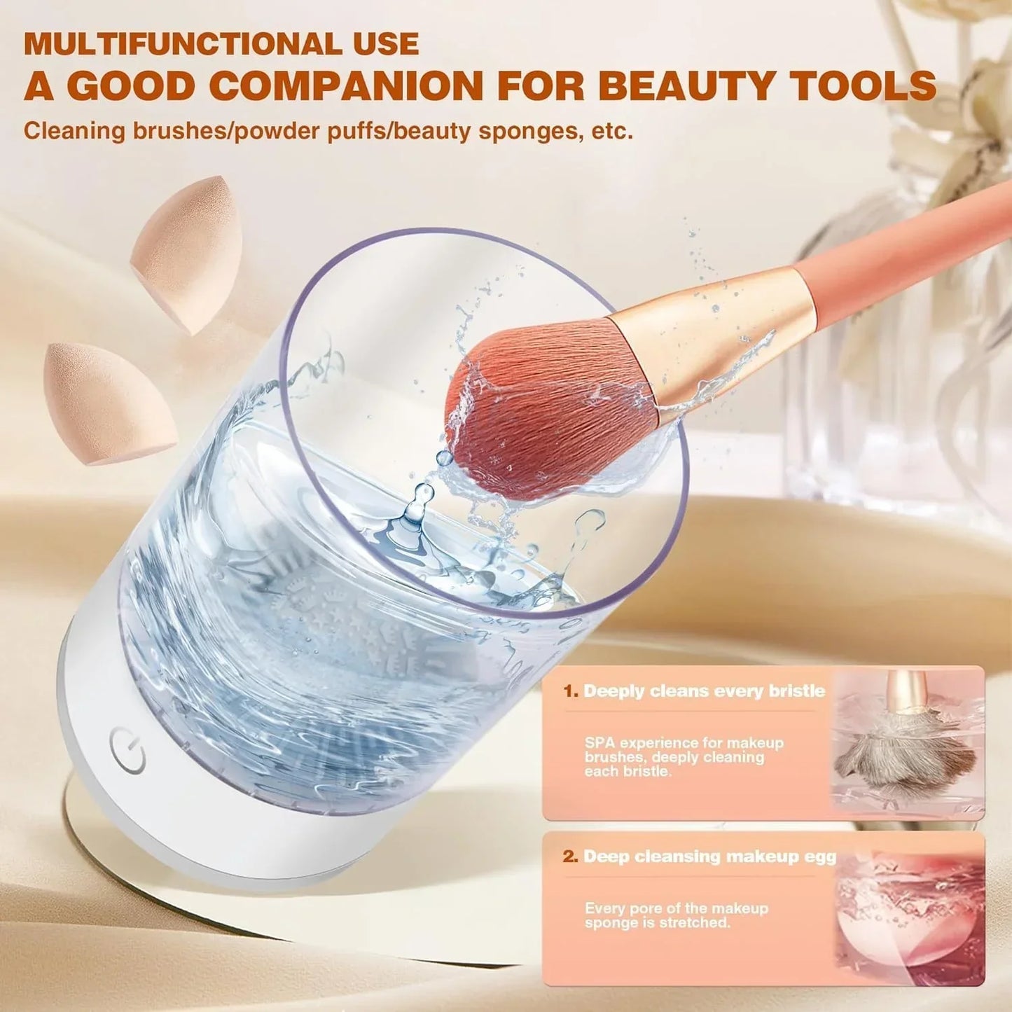 💧30-second Automatic Makeup Brush Cleaner for Ageless Skin & Pristine Makeup